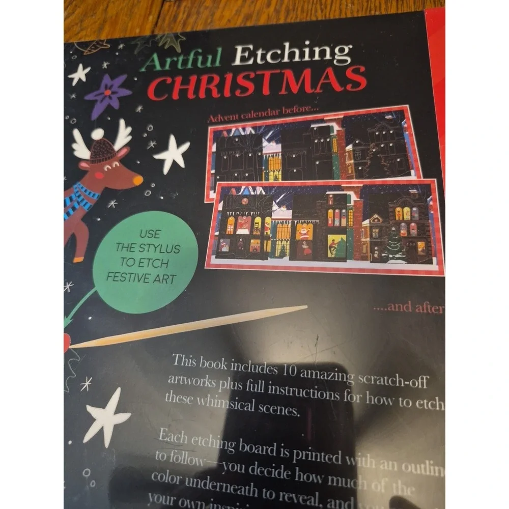 ARTFUL ETCHING CHRISTMAS BOOK 10 SCRATCH OFF ARTWORKS  Sarah Lawrence NEW  Wrap